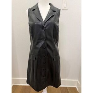 PAIGE Graciella Black Faux Leather Sleeveless‎ Blazer Dress Size 8 Whimsygoth